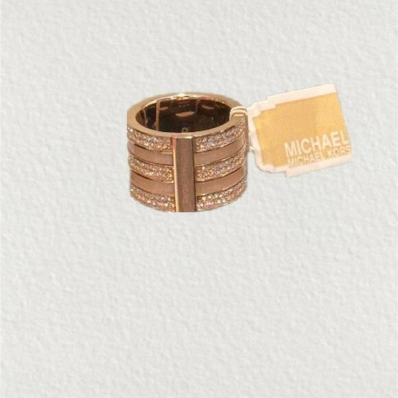 Michael Kors Three Layer Rose Gold Blush Ring NWT - Picture 2 of 3